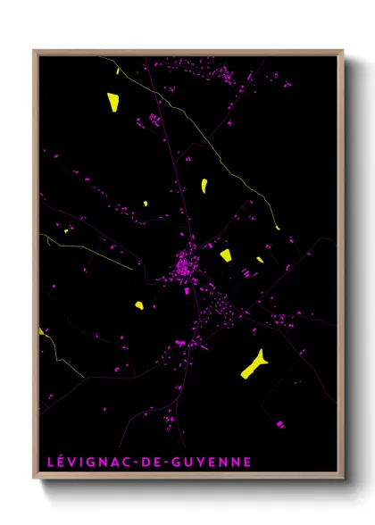 Une affiche de carte sur Lévignac-de-Guyenne
