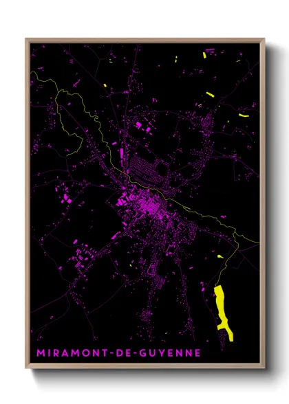Une affiche de carte sur Miramont-de-Guyenne