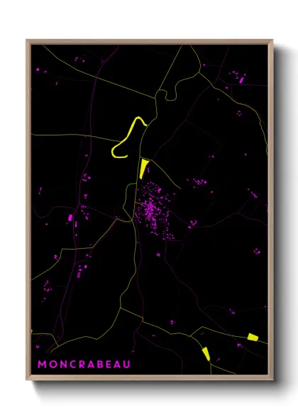 Une affiche de carte sur Moncrabeau