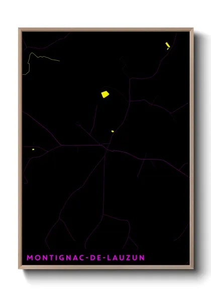 Une affiche de carte sur Montignac-de-Lauzun