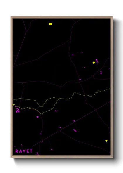 Une affiche de carte sur Rayet