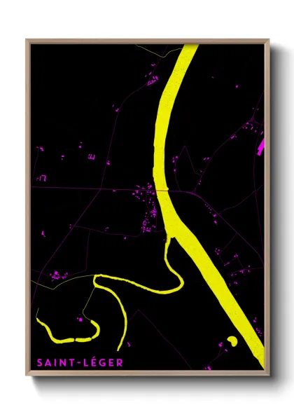 Une affiche de carte sur Saint-Léger