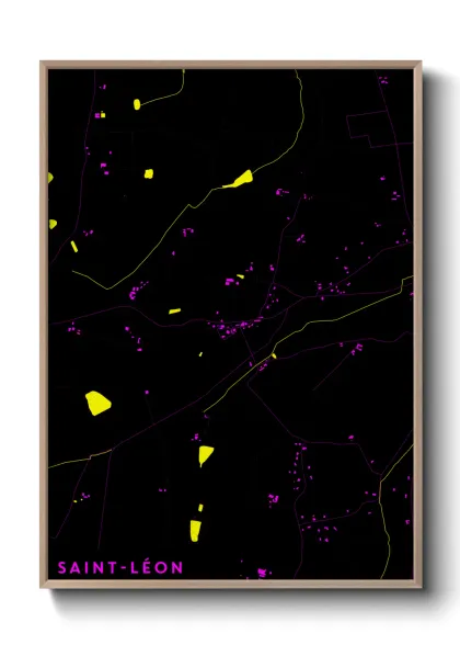 Une affiche de carte sur Saint-Léon