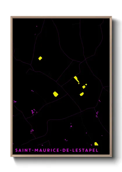 Une affiche de carte sur Saint-Maurice-de-Lestapel