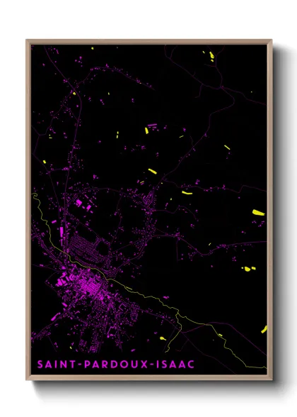 Une affiche de carte sur Saint-Pardoux-Isaac