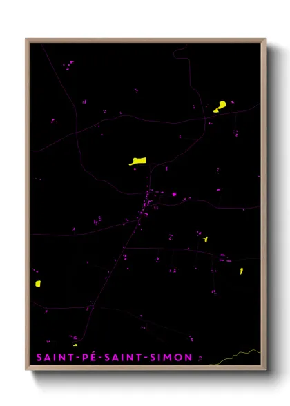 Une affiche de carte sur Saint-Pé-Saint-Simon