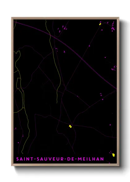 Une affiche de carte sur Saint-Sauveur-de-Meilhan