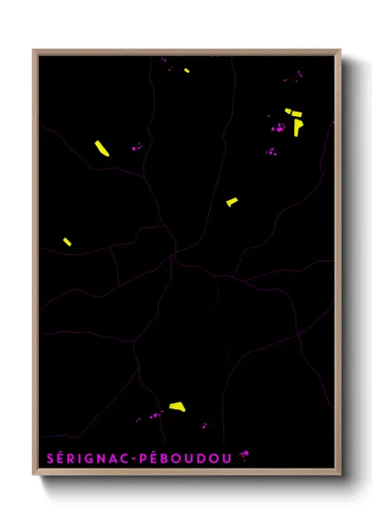 Une affiche de carte sur Sérignac-Péboudou