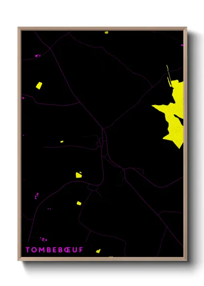 Une affiche de carte sur Tombebœuf