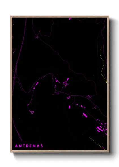 Une affiche de carte sur Antrenas