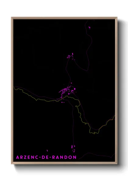 Une affiche de carte sur Arzenc-de-Randon