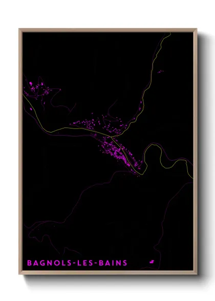 Une affiche de carte sur Bagnols-les-Bains