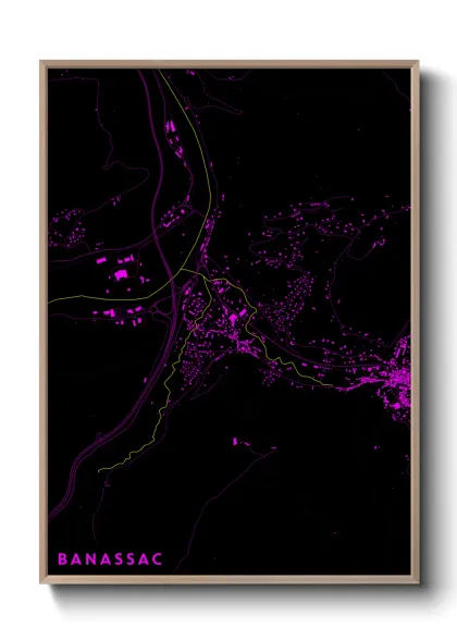 Une affiche de carte sur Banassac