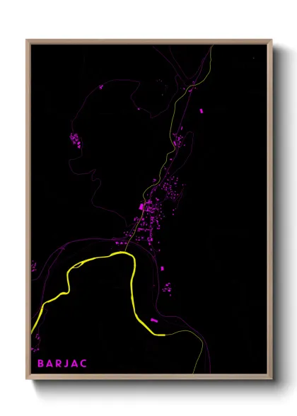 Une affiche de carte sur Barjac