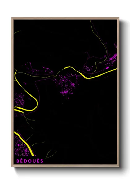 Une affiche de carte sur Bédouès