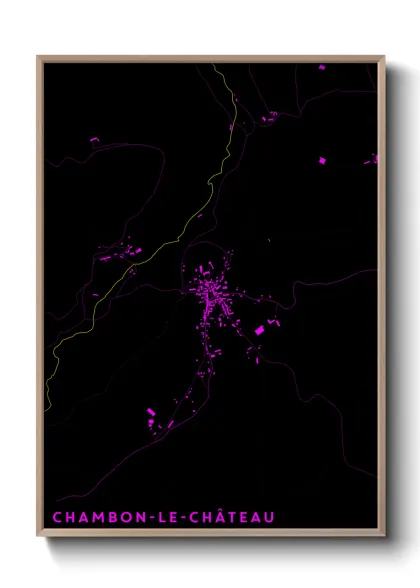 Une affiche de carte sur Chambon-le-Château