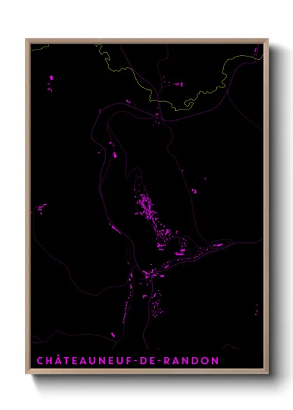 Une affiche de carte sur Châteauneuf-de-Randon