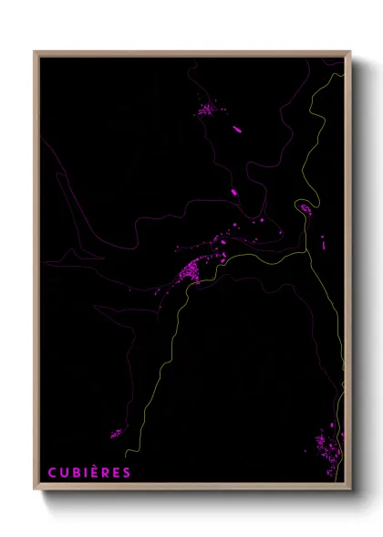 Une affiche de carte sur Cubières