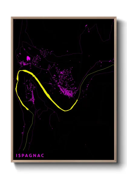 Une affiche de carte sur Ispagnac