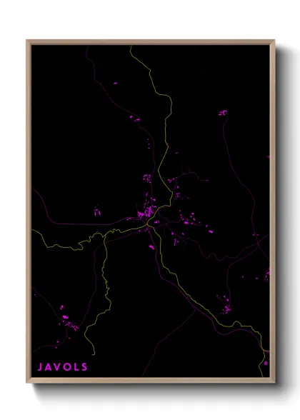 Une affiche de carte sur Javols