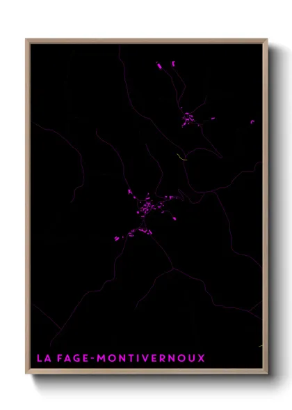 Une affiche de carte sur La Fage-Montivernoux