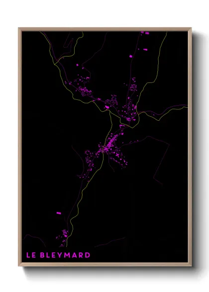 Une affiche de carte sur Le Bleymard
