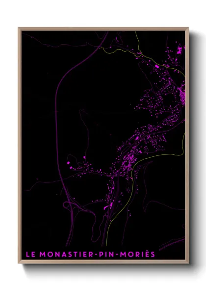 Une affiche de carte sur Le Monastier-Pin-Moriès