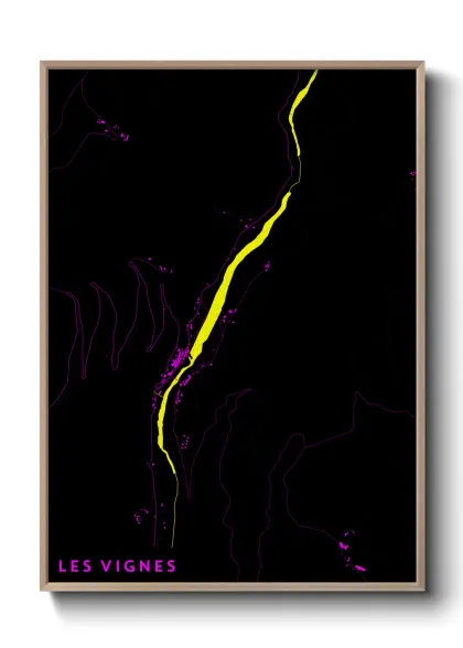 Une affiche de carte sur Les Vignes