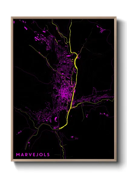 Une affiche de carte sur Marvejols