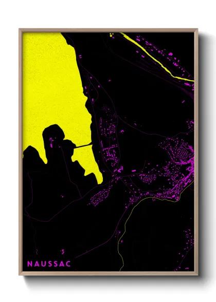 Une affiche de carte sur Naussac