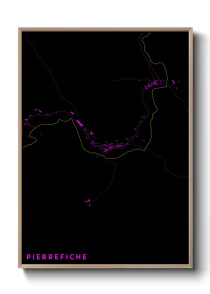 Une affiche de carte sur Pierrefiche