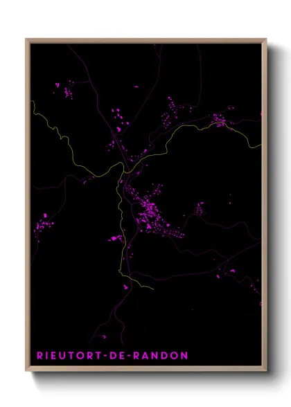 Une affiche de carte sur Rieutort-de-Randon