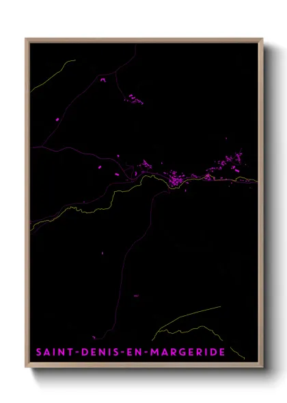 Une affiche de carte sur Saint-Denis-en-Margeride