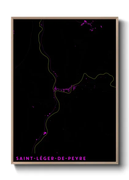 Une affiche de carte sur Saint-Léger-de-Peyre