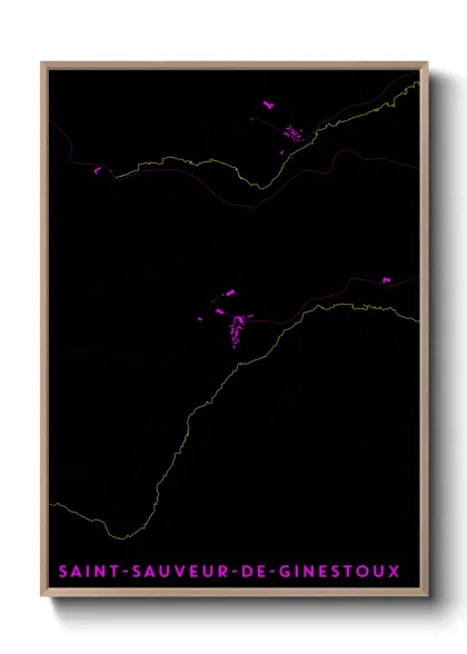 Une affiche de carte sur Saint-Sauveur-de-Ginestoux