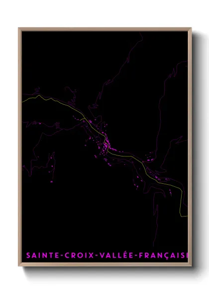 Une affiche de carte sur Sainte-Croix-Vallée-Française