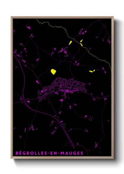 Une affiche de carte sur Bégrolles-en-Mauges