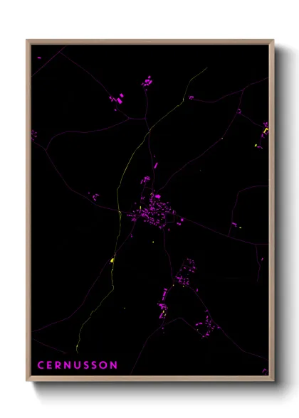 Une affiche de carte sur Cernusson