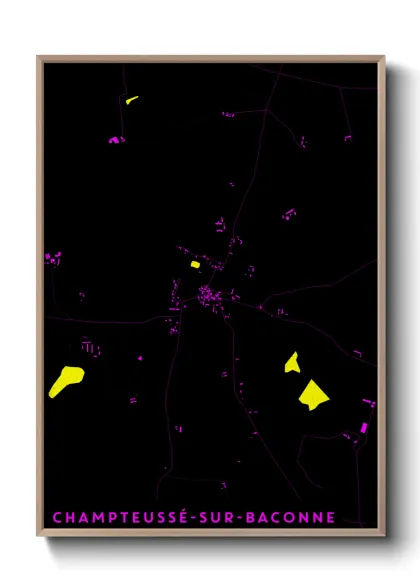 Une affiche de carte sur Champteussé-sur-Baconne
