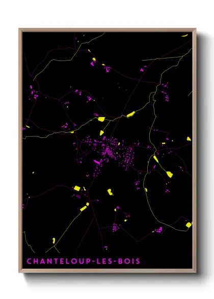 Une affiche de carte sur Chanteloup-les-Bois