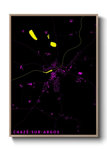 Une affiche de carte sur Chazé-sur-Argos