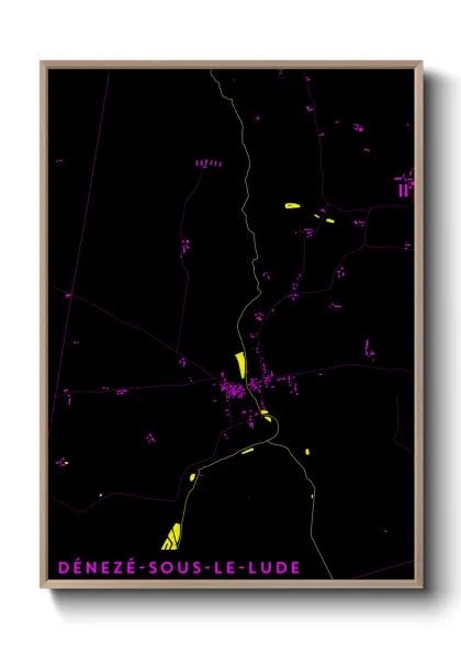 Une affiche de carte sur Dénezé-sous-le-Lude