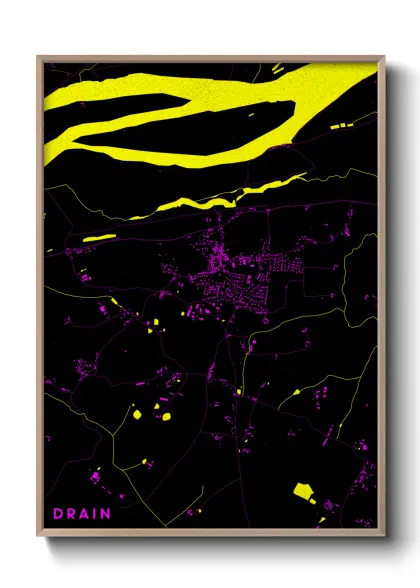 Une affiche de carte sur Drain