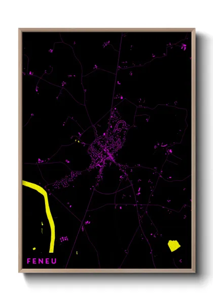 Une affiche de carte sur Feneu