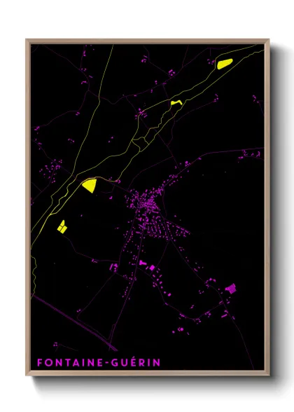 Une affiche de carte sur Fontaine-Guérin