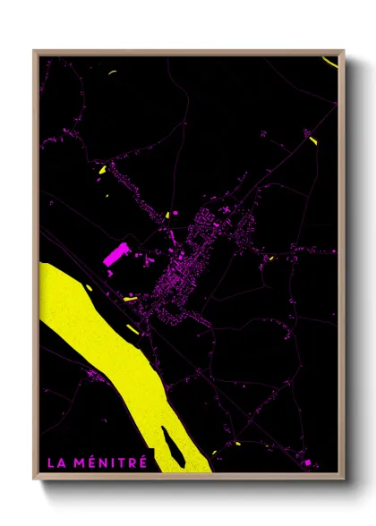 Une affiche de carte sur La Ménitré