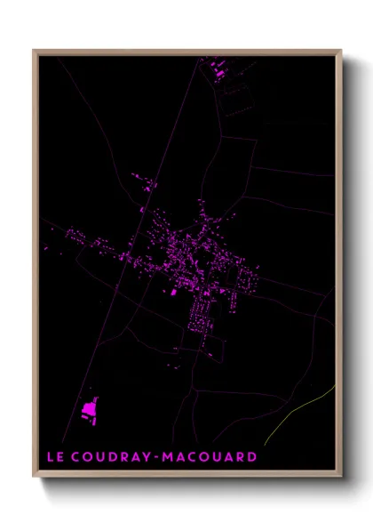 Une affiche de carte sur Le Coudray-Macouard