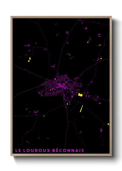 Une affiche de carte sur Le Louroux Béconnais