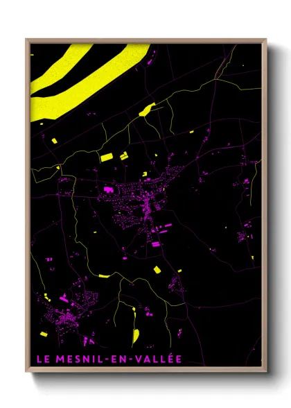 Une affiche de carte sur Le Mesnil-en-Vallée