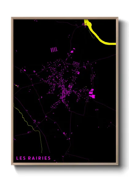 Une affiche de carte sur Les Rairies